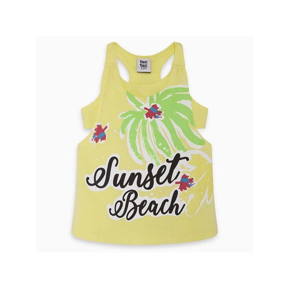 Yellow and Green Racerback Tank Tops for Casual Wear